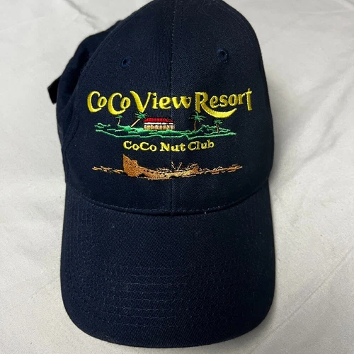 Coco View Resort Navy Blue Hat CoCo Nut Club Member Embroidered Travel Souvenir