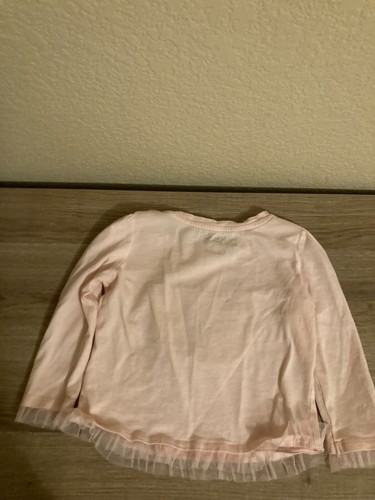 BabyGap Pink Swan Princess Top 18-24 Months Pink Tulle Detail GUC Long Sleeve - Picture 3 of 3