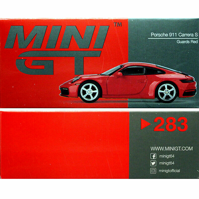 MINI GT 1:64 Porsche 911 (992) Carrera 4S Racing red Model Car in