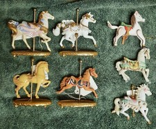 Seven Miniature Carousel Horses