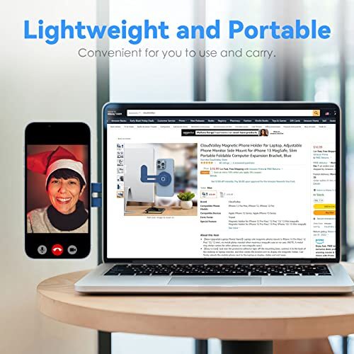 Magnetic Foldable Phone Holder for Laptop Adjustable Phone Monitor Side Mount