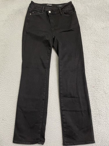 Judy Blue High Waist Straight Criss-Cross Waistband Dad Jeans Black Sz 7/28