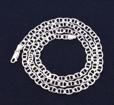 5,3 mm Herren Massive Mariner Gliederkette Halskette Echt 925 Sterling Silber Italien