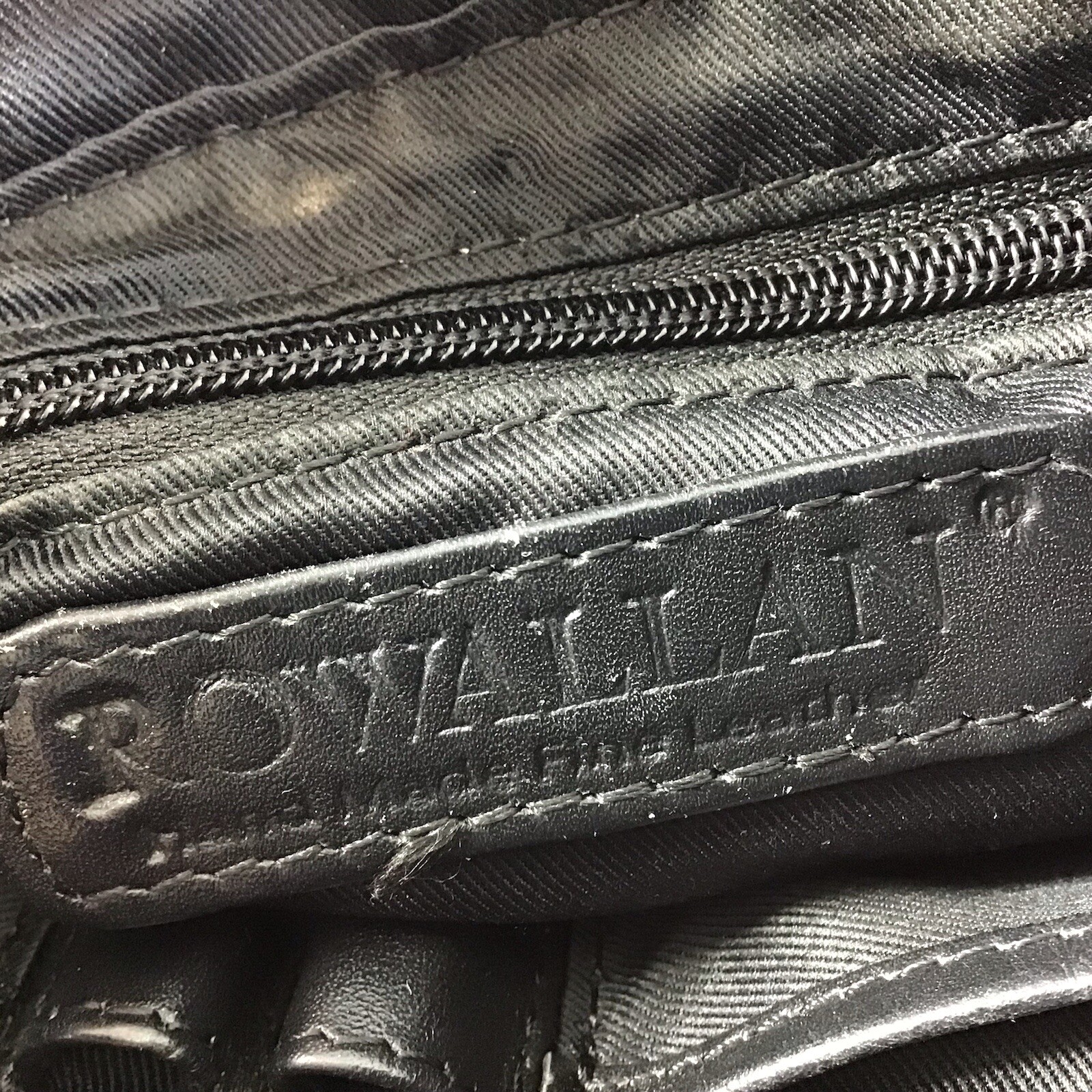 Rowallan Cross Body Black Leather Shoulder Bag Adjustable Strap Hand