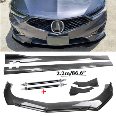 For Acura Integra Carbon Fiber Front Bumper Lip Chin Spoiler Side Skirt Body Kit