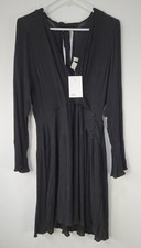 Asos Womens Black Dress Sz 14 New Crinkle Gauze 0066