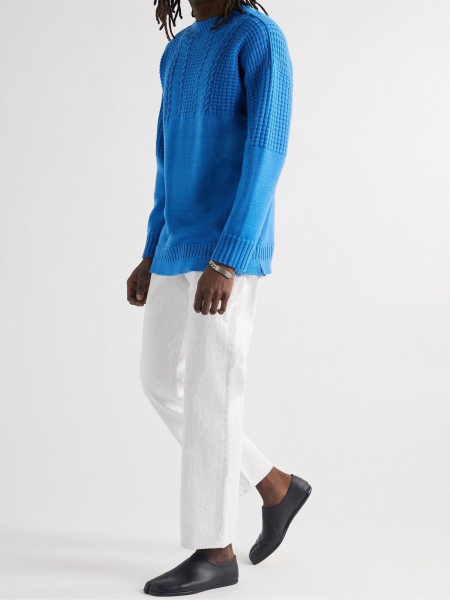 Maison Margiela Fisherman Crew Knit Sweater size Large- Blue Maison Margiela Fisherman Crew Knit Sweater size Large- Blue