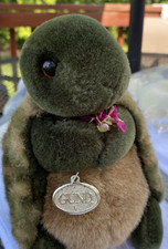 Whiz Turtle Gund 1987 Stuffed Animal Soft Plush Gund Medallion Green 8" Vintage