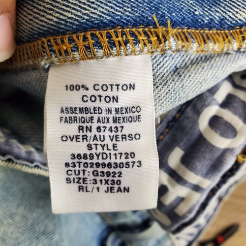 Polo Jeans Mens 31X30 Regular Fit Straight Blue Cotton Medium Wash Distressed - Picture 8 of 12