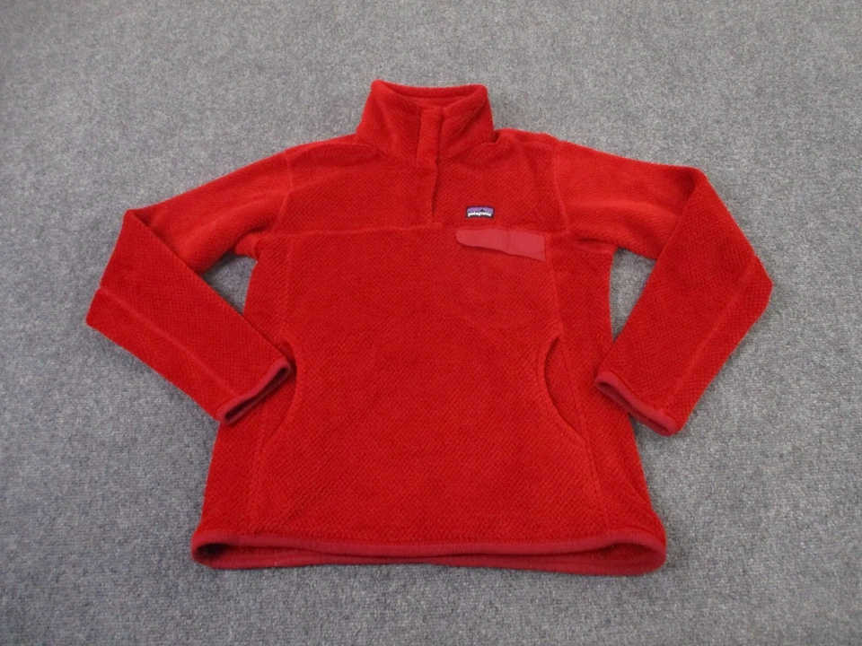 Chaqueta Patagonia para mujer M roja a presión T polar difusa suéter al aire libre camping