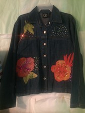 Lighthouse Apparel Women's Floral Studded Cotton Long Sleeve Jacket