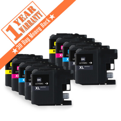 10PK LC103XL LC-103 Ink Cartridges for Brother MFC-J470DW MFC-J475DW J870DW