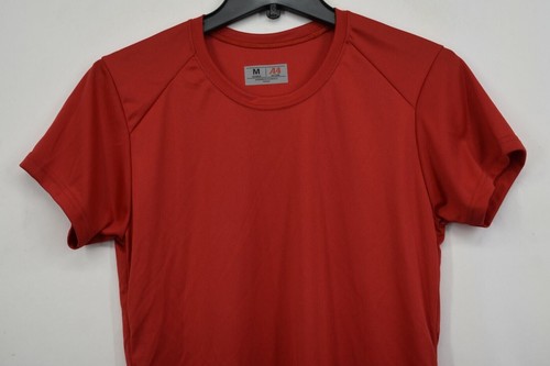 A4 Womens Red Crew Neck Short Sleeve Plain Sportswear Comfort Fit T-Shirt M - Picture 3 of 8