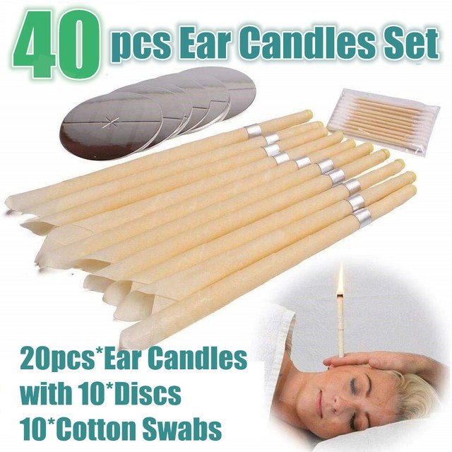 40Pcs/Set Hollow Ear Candling Candles Natural Bees Wax Cleaning Hearing