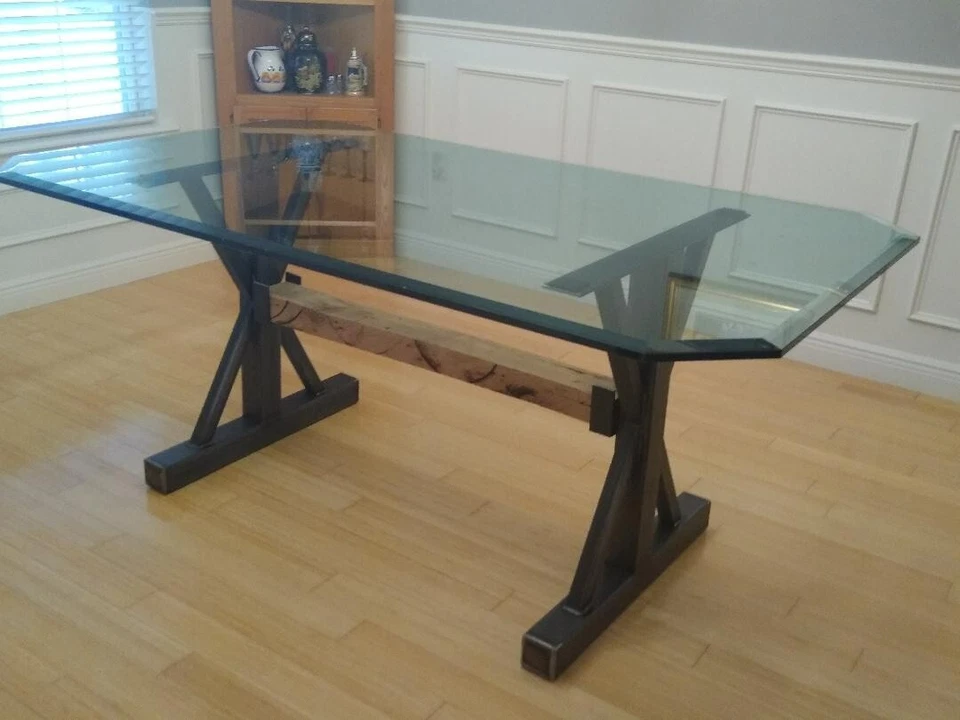 Metal Table Legs, Custom Sizes, Farmhouse Metal Table Legs, Handmade In USA - Image 2 of 4