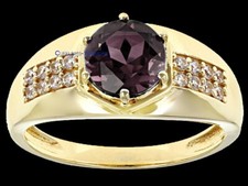 Natural Smoky Quartz  CZ Gemstones Gold Plated 925 sterling Silver Ring 3309