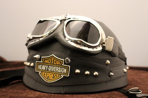 Ciotola Mezza Casco pelle W/Borchie Gadget Chopper Harley Davidson Burla Sm  - M | eBay