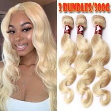 9A Straight Indian Human Hair Bundles Remy Virgin BLONDE Hair Weave Extensions