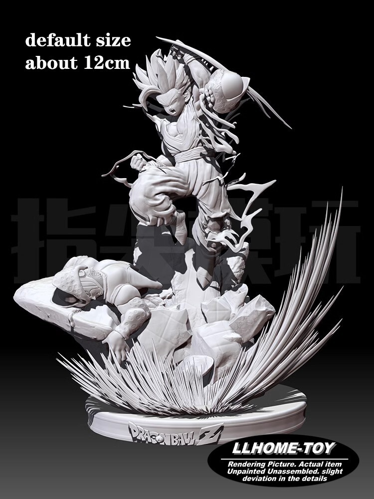 Anime DBZ Son gohan VS little Cell Battle Resin 3D Print GK Kit DIY Figure gift