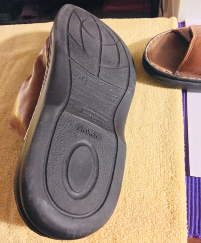 EXC Vtg Rieker 460850308 Antistress Leather Mens Sandals European Size 45 US 12 - Picture 10 of 10