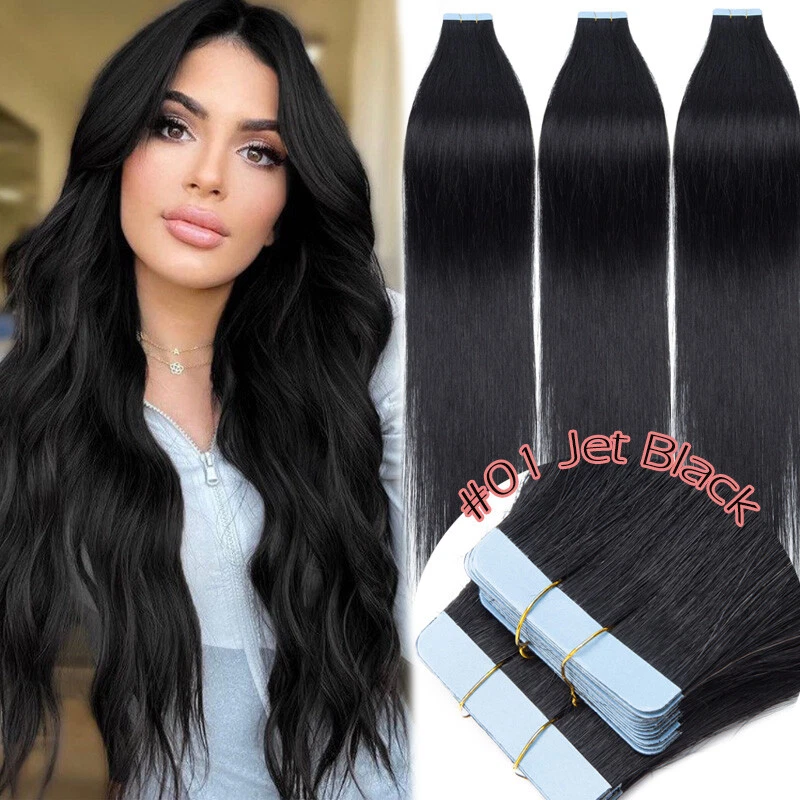60 Stück Tape in Haar Extensions Remy Echthaar Haarverlängerung Weft Tresse 150g