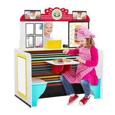 Lil' Jumbl Double-Sided Kids Restaurant Playset, Diner Play Pretend Set