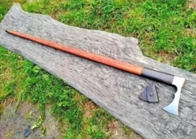 Walking Stick AXE | ROSE Wood Handle, Carbon Steel | Best Gift For Grand Parents