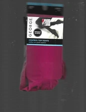 New George Control Top Tights,Size 2, Raspberry color