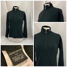 Mountain Hard Wear Base Layer S Women Black Poly Stretch 1/4 Zip YGI U1-316