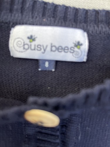 BUSY BEES Girls Navy Cardigan Sweater Size 8* - Picture 7 of 11