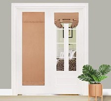Blackout French Door Curtain,Privacy Thermal Insulated Door W26XL68 Cappuccino