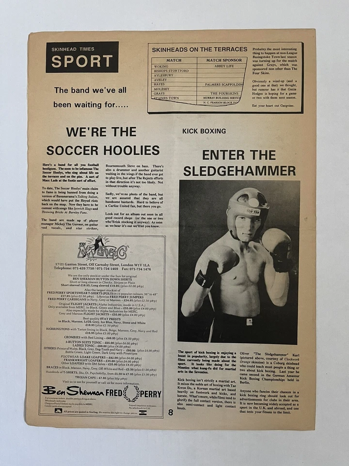 Skinhead Times newspaper #4 Summer 1991 UK Oi! Punk Ska Politics Vintage Rare - Image 2 of 4