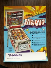 Far Out Pinball Machine Sales Flyer by Gottlieb ( NEW Uncirculated )