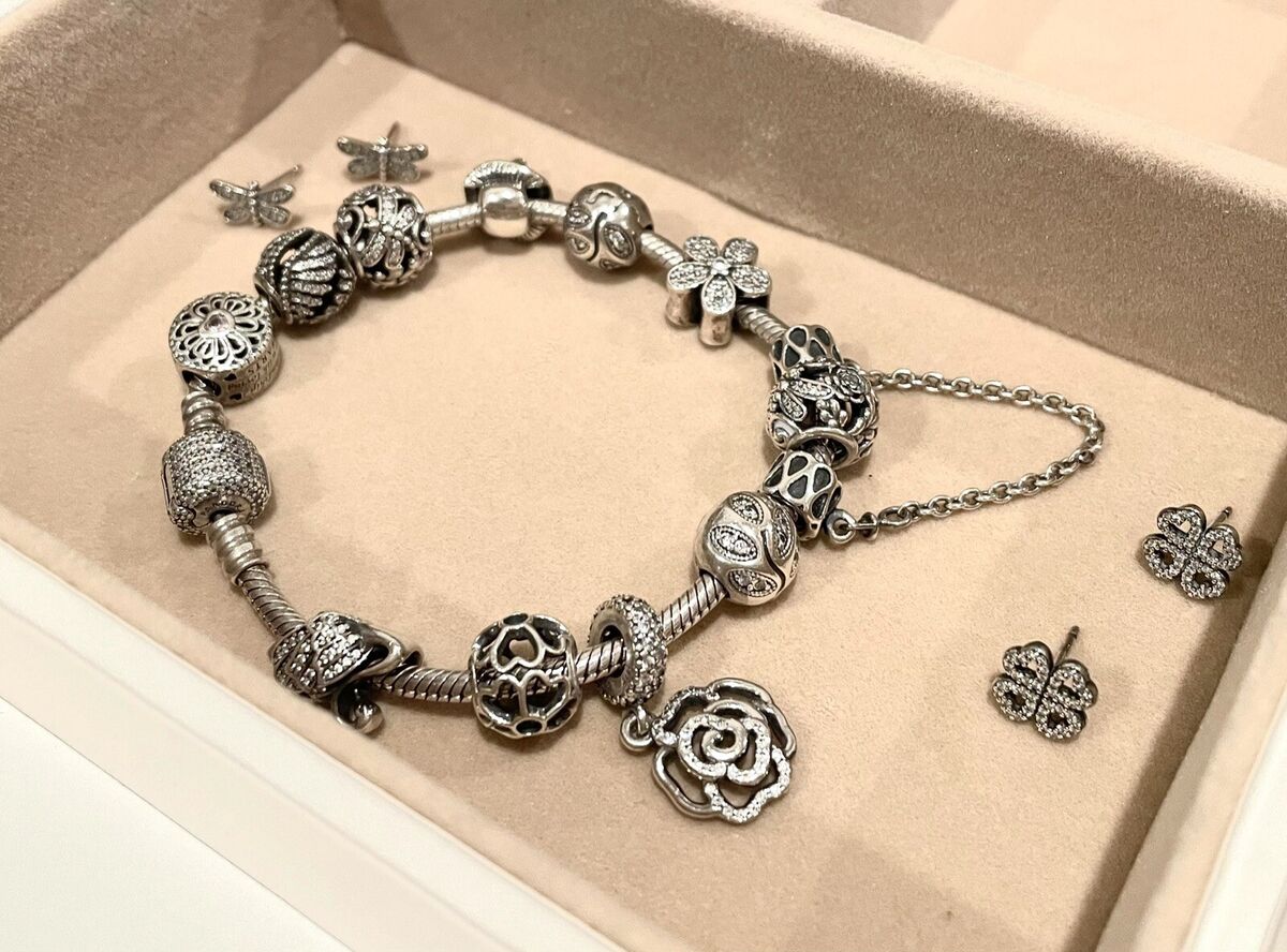 Authentic Pandora bracelet 7.5'' with 12 Authentic Sterling Authentic Pandora bracelet 7.5'' with 12 Authentic Sterling