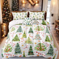 Christmas Tree Comforter Set Green Christmas Bedding Set King Size GreenTree ...