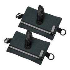 2Pcs Dog Poop Bag Holder Pet Waste Bag Dispenser with Zipper Black