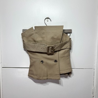 ZARA GABARDINE STOFF BUSTIER KORSETT MIT GÜRTEL GR XS NEU MIT ETIKETT 2529/347