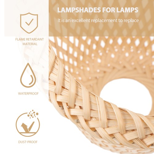 Bamboo Lantern Woven Lamp Shade Small Lampshades for Wall Lights Rattan - Picture 11 of 11