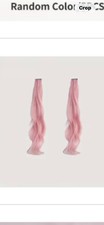 Clip-In Synthetic Wavy Hair Extension Pink Colored 10 in 2pcs