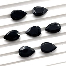 Natural Black Spinel Pear Cut Loose Gemstone lot 8 Pcs 9 14 MM 34.20 CT