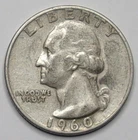 1960 d Washington Quarter 90% Silver U.S. Coin