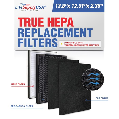 #ad IVAHEPA01 Complete Replacement Hepa 2 Carbon Pre Filter Set Compatible with... $41.91