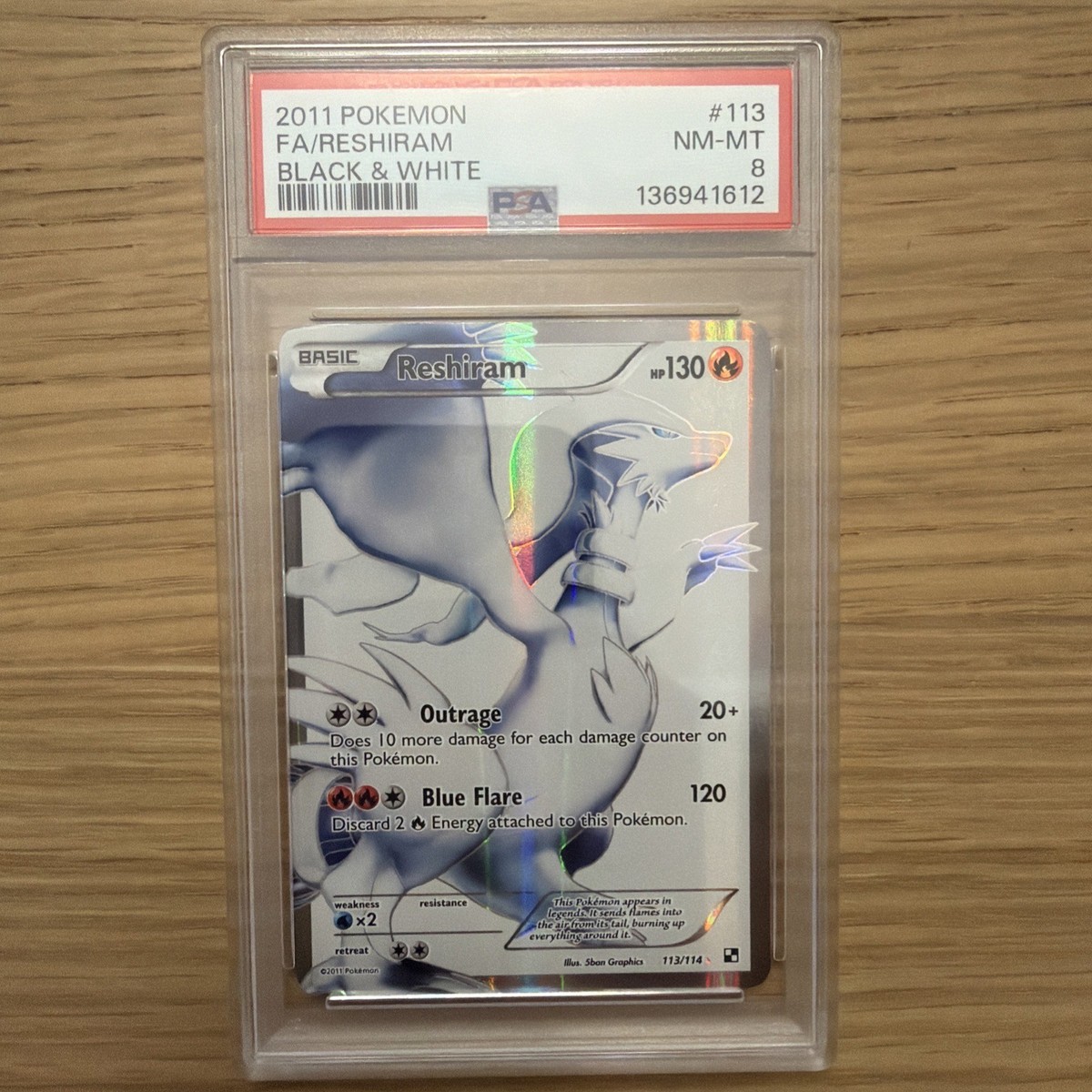 Reshiram (113 Full Art) 113/114 Black & White Holo for sale online