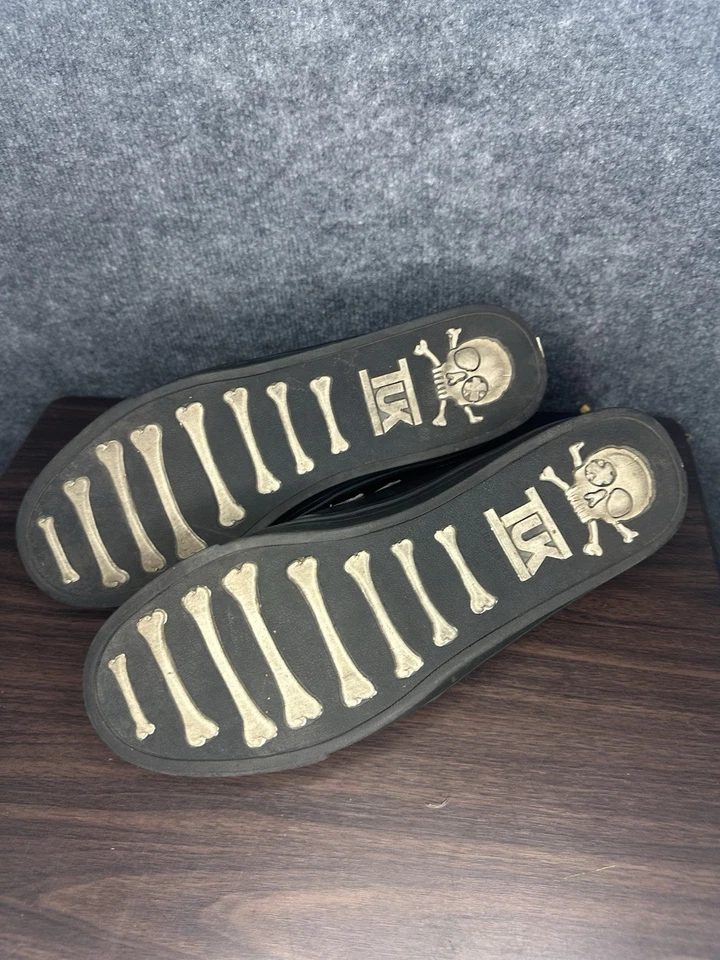 TUK Oxfords Zapatos con Cordones Talla 11 Hombres Blanco y Negro 12.5w Cuero Rocker Gótico Foto 4 de 4