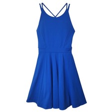 Susana Monaco Royal Blue Backless Bodycon Summer Flare Mini Party Dress XS