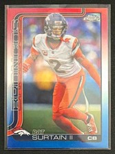 2025 Topps Chrome Pat Surtain II #93 Red/White/Blue Refractor Broncos