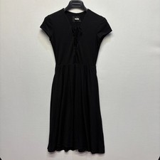 Reformation Women Short Sleeve Midi Dress Size Medium Black D085 -12