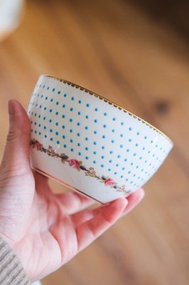 Antike Minton Charles Ford Bone China Zuckerdose, türkis mit Schmucksteinen besetzt