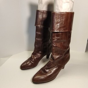 Bottes Femme Joyce Wind En Cuir Blanc - Pointure 7.5 W, Talon Moyen, Occasion Bon état