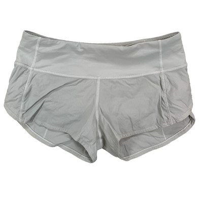 Lululemon grau Speed-Up niedriger Bund Laufen Fitness Shorts Damen USA 2 UK 6
